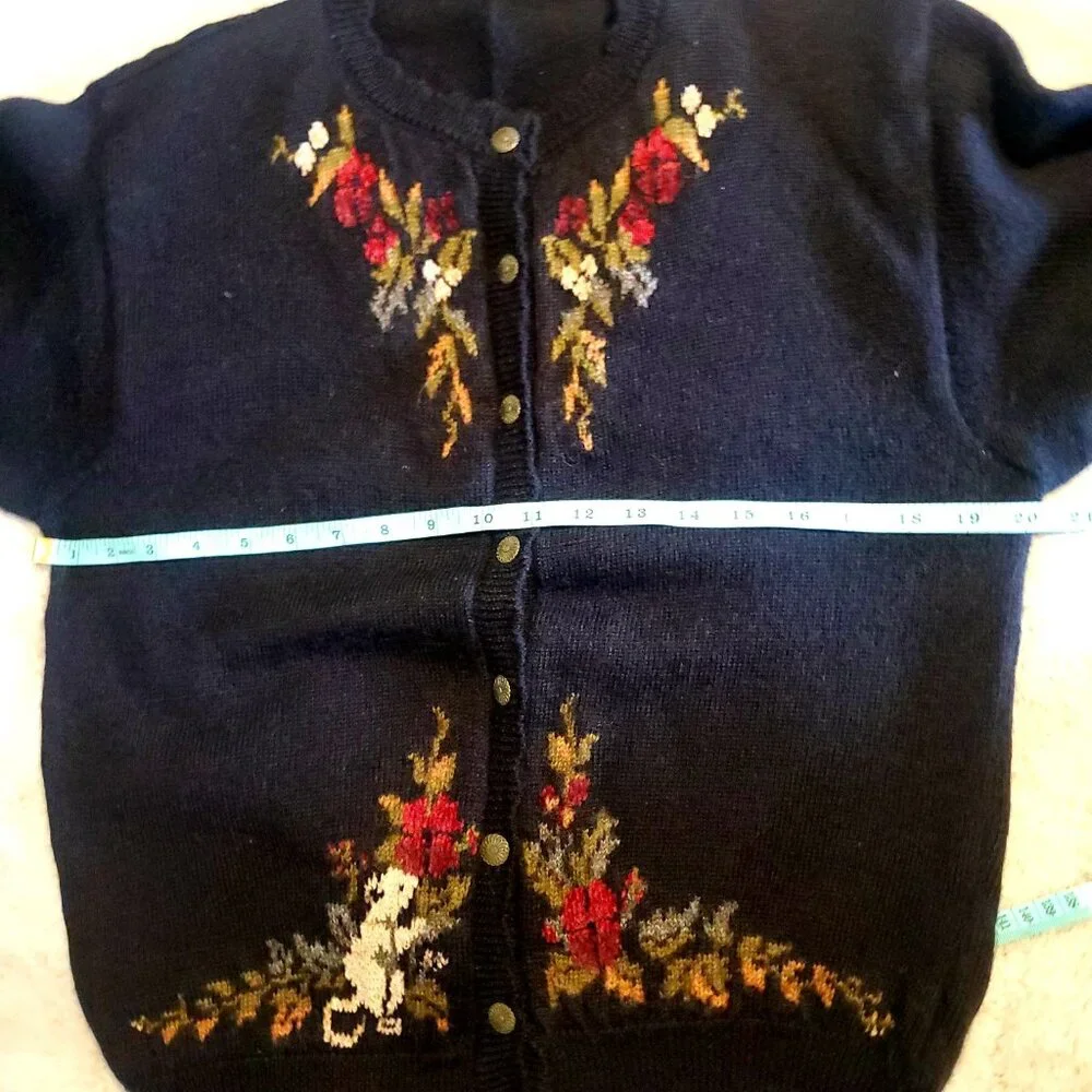 Tulchan Vintage Cardigan Medium 95% Wool Cottagecore Coastal Grandma - Picture 4 of 9